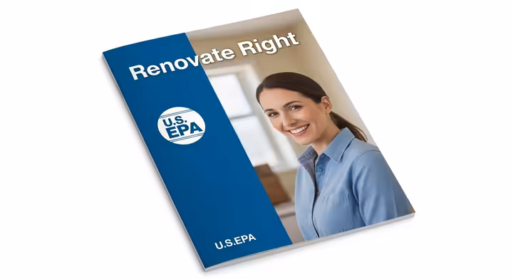The cover of the EPA's Renovate Right pamphlet, which must be given to residents before renovation.